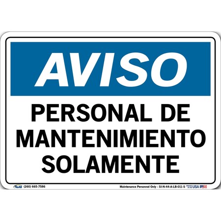 Vestil Vinyl Label Sign, 7-1/2" Height, 10-1/2" Width, Vinyl Label, Rectangle, Spanish SI-N-44-A-LB-011-S